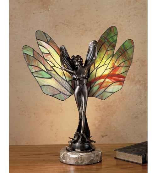 Meyda Tiffany Lighting 38673 Dragonfly Lady Two Light Accent Lamp Lamp Bronze / Dark