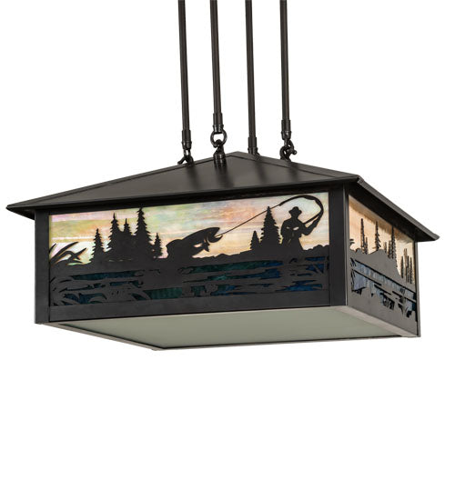 Meyda Tiffany Fly Fishing Creek 38683 Pendant Light - Custom Craftsman