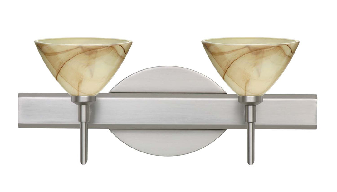 Besa Domi 2SW-174383-SN Bath Vanity Light 15 in. wide - Satin Nickel