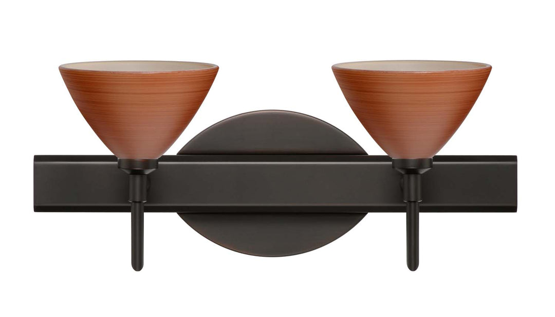 Besa Domi 2SW-1743CH-BR Bath Vanity Light 15 in. wide - Bronze