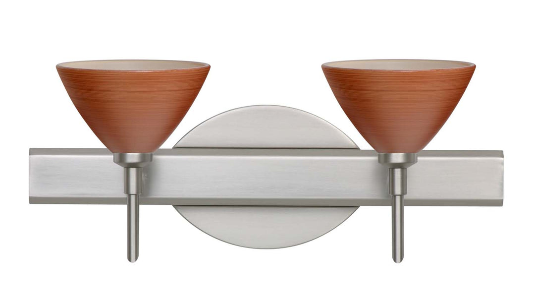 Besa Domi 2SW-1743CH-SN Bath Vanity Light 15 in. wide - Satin Nickel