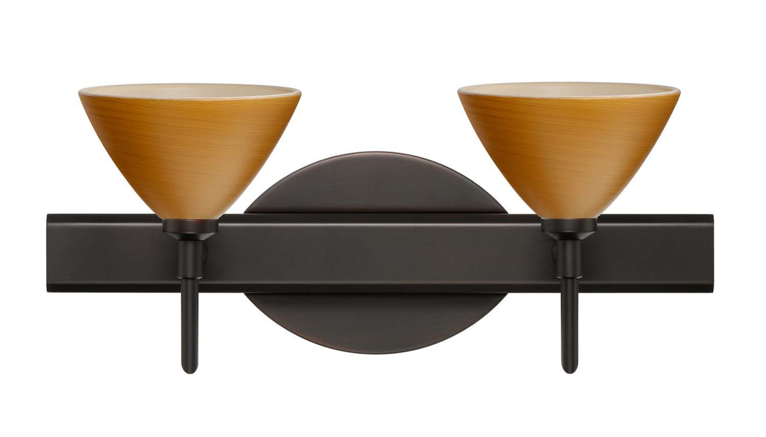 Besa Domi 2SW-1743OK-BR Bath Vanity Light 15 in. wide - Bronze