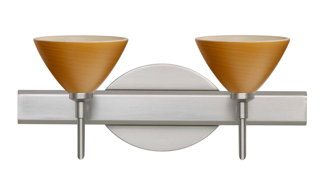 Besa Domi 2SW-1743OK-SN Bath Vanity Light 15 in. wide - Satin Nickel
