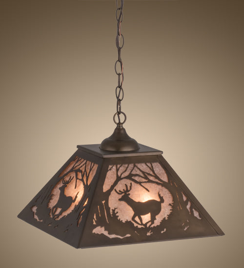 Meyda Tiffany Deer At Dawn 38690 Pendant Light - Antique Copper