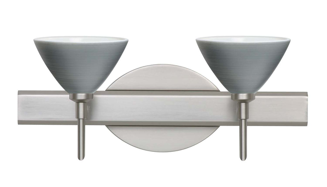 Besa Domi 2SW-1743TN-SN Bath Vanity Light 15 in. wide - Satin Nickel