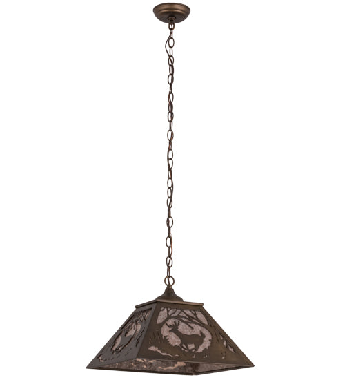 Meyda Tiffany Deer At Dawn 38690 Pendant Light - Antique Copper