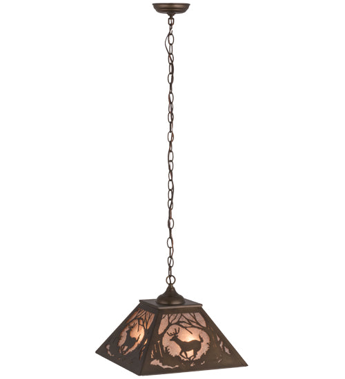 Meyda Tiffany Deer At Dawn 38690 Pendant Light - Antique Copper