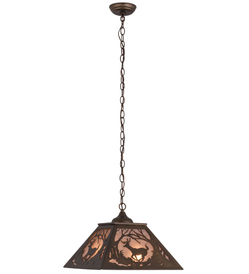 Meyda Tiffany Deer At Dawn 38690 Pendant Light - Antique Copper