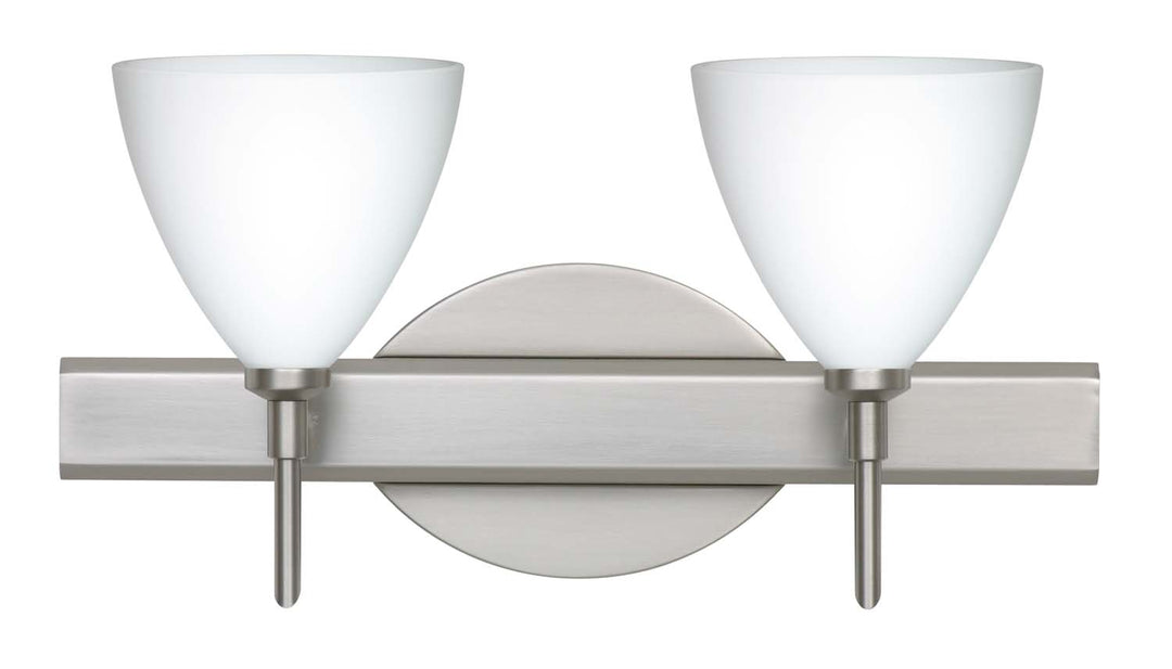 Besa Mia 2SW-177907-SN Bath Vanity Light 15 in. wide - Satin Nickel