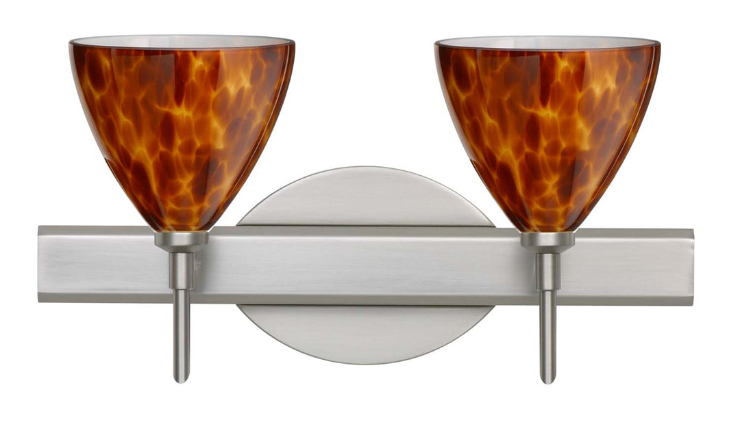 Besa Mia 2SW-177918-SN Bath Vanity Light 15 in. wide - Satin Nickel