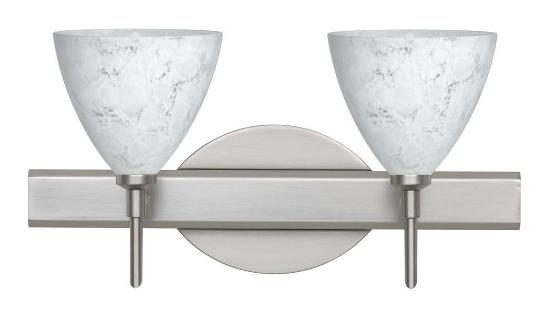 Besa Mia 2SW-177919-SN Bath Vanity Light 15 in. wide - Satin Nickel