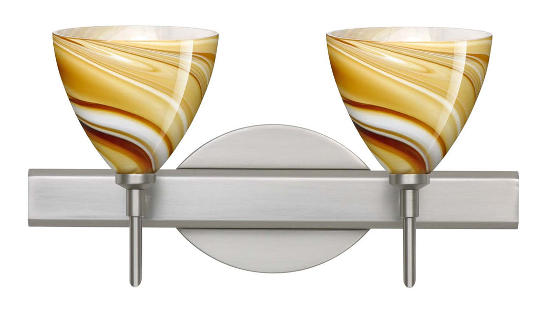 Besa Mia 2SW-1779HN-SN Bath Vanity Light 15 in. wide - Satin Nickel