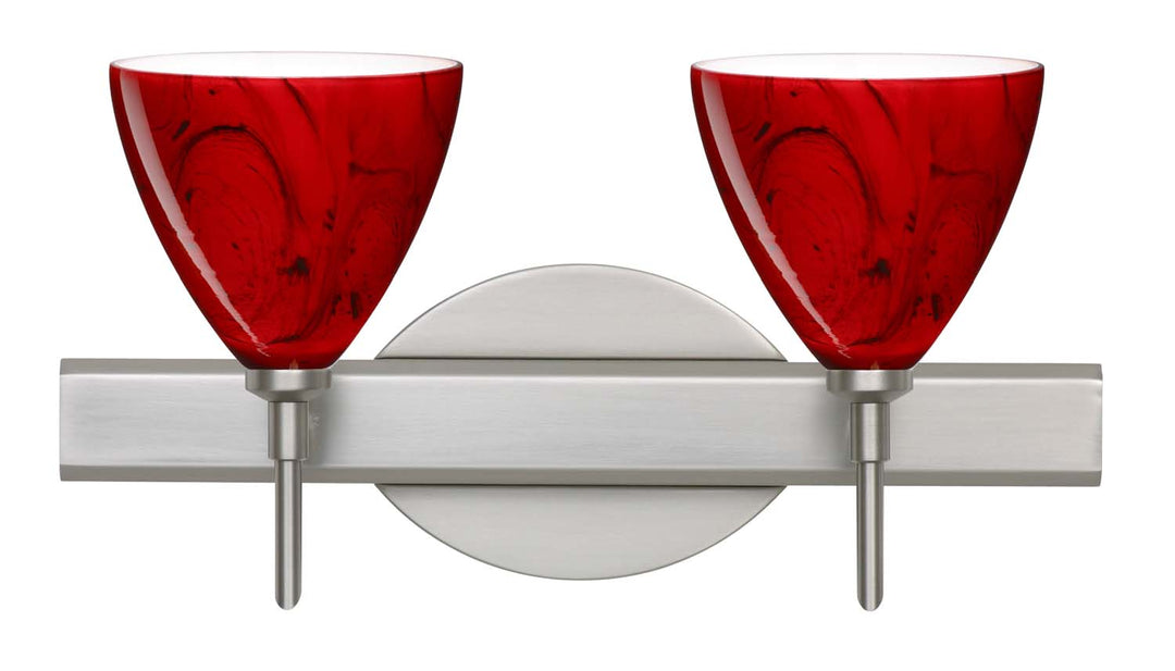 Besa Mia 2SW-1779MA-SN Bath Vanity Light 15 in. wide - Satin Nickel