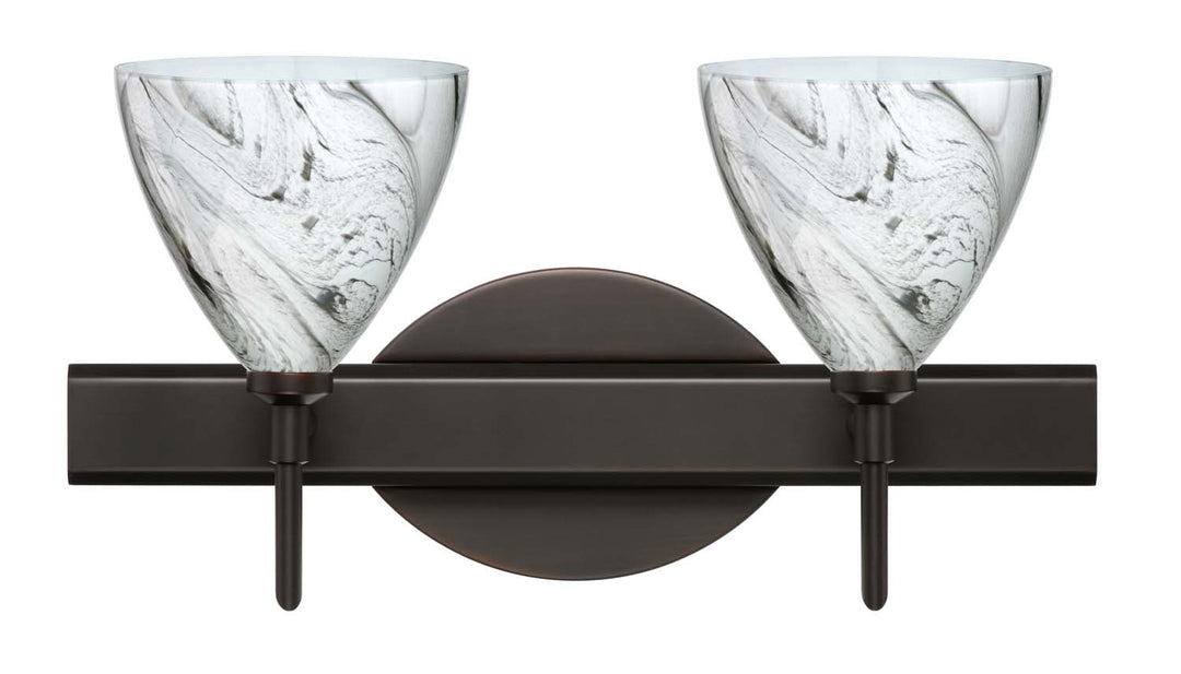 Besa Mia 2SW-1779MG-BR Bath Vanity Light 15 in. wide - Bronze