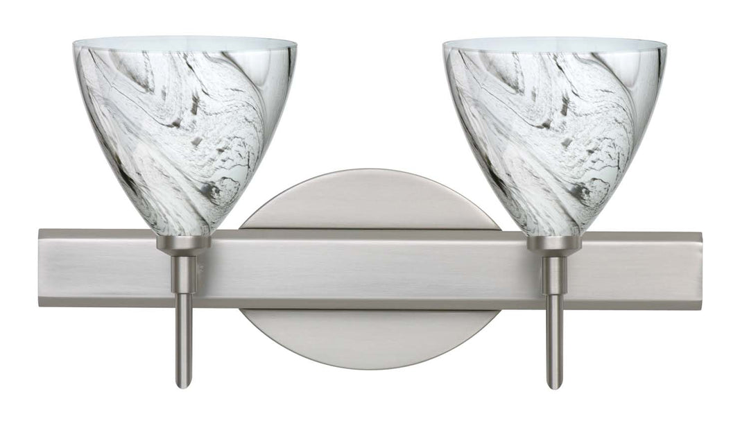 Besa Mia 2SW-1779MG-SN Bath Vanity Light 15 in. wide - Satin Nickel