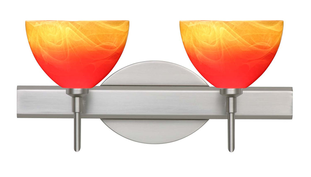 Besa Brella 2SW-4679SL-SN Bath Vanity Light 15 in. wide - Satin Nickel