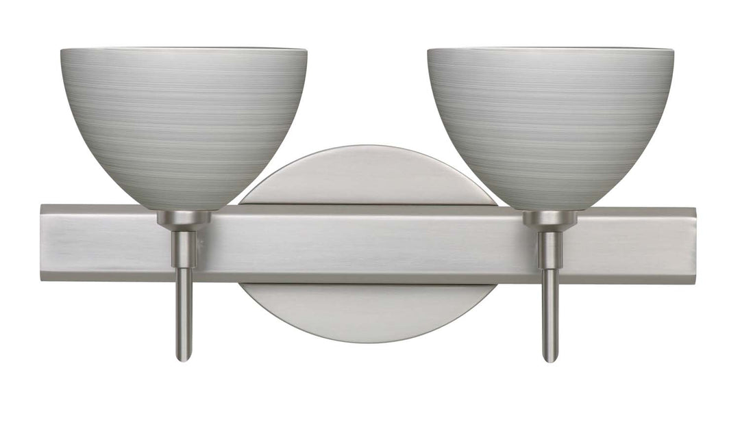 Besa Brella 2SW-4679TN-SN Bath Vanity Light 15 in. wide - Satin Nickel