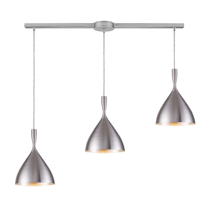 Elk Spun Aluminum 17042/3L-ALM Pendant Light - Aluminum