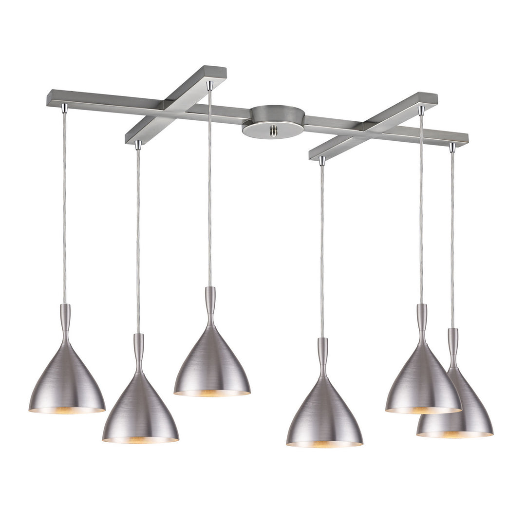 Elk Spun Aluminum 17042/6ALM Pendant Light - Aluminum