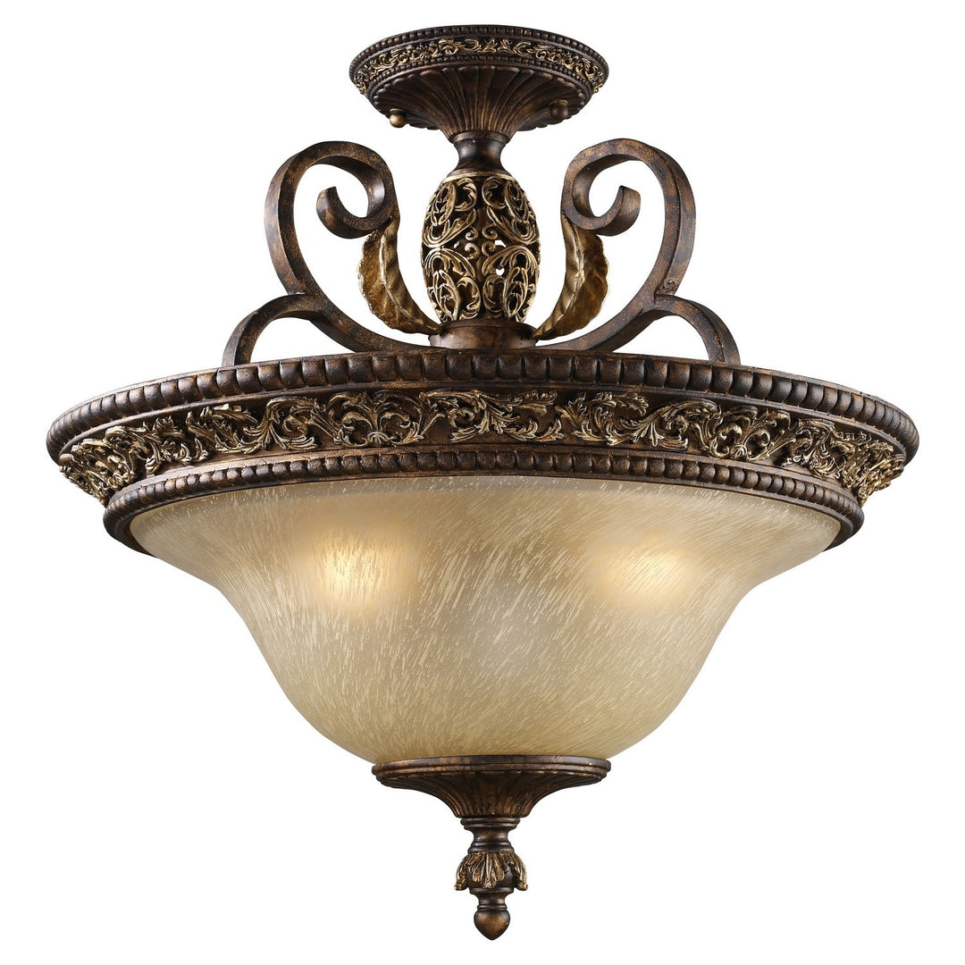 Elk Regency 2157/3 Ceiling Light - Burnt Bronze
