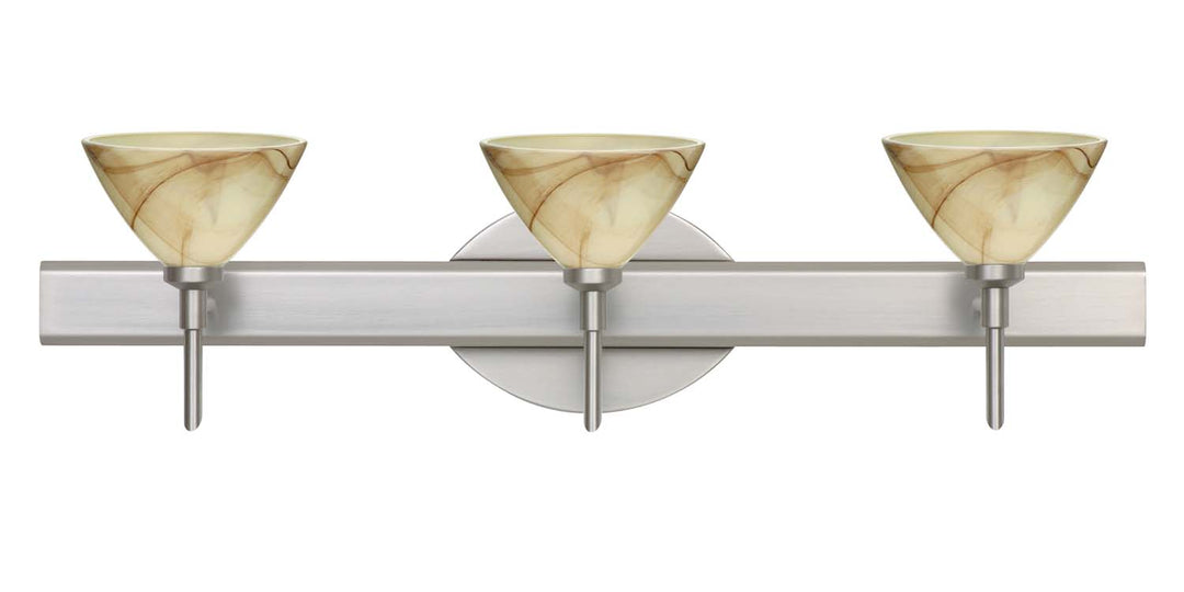 Besa Domi 3SW-174383-SN Bath Vanity Light 23 in. wide - Satin Nickel