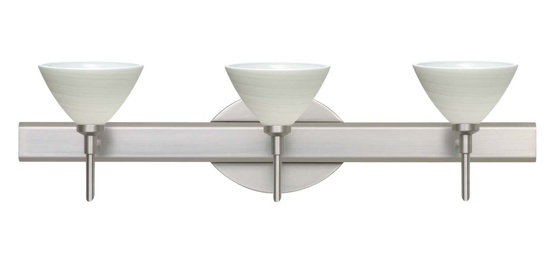 Besa Domi 3SW-1743KR-SN Bath Vanity Light 23 in. wide - Satin Nickel