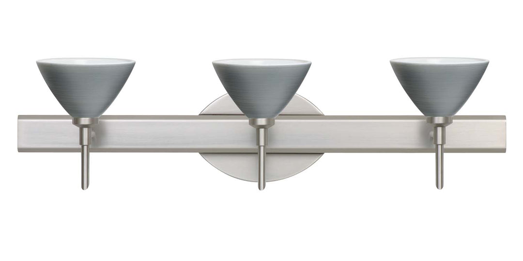 Besa Domi 3SW-1743TN-SN Bath Vanity Light 23 in. wide - Satin Nickel