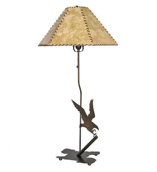 Meyda Tiffany Lighting 38770 Strike Of The Eagle One Light Table Lamp Lamp Copper/Antique/Verde