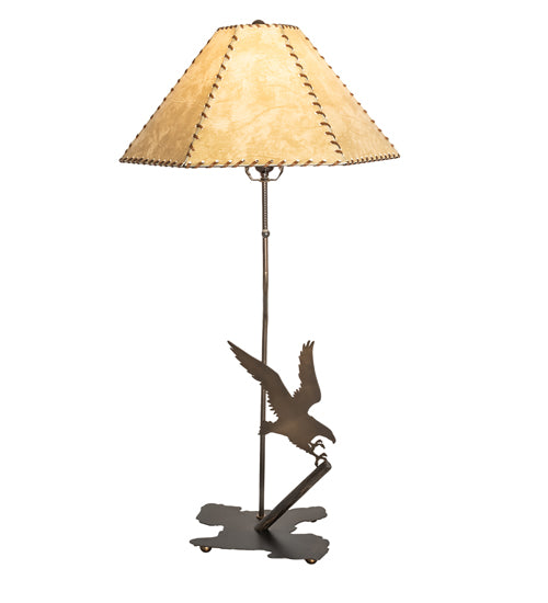 Meyda Tiffany Lighting 38770 Strike Of The Eagle One Light Table Lamp Lamp Copper/Antique/Verde