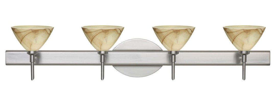 Besa Domi 4SW-174383-SN Bath Vanity Light 31 in. wide - Satin Nickel