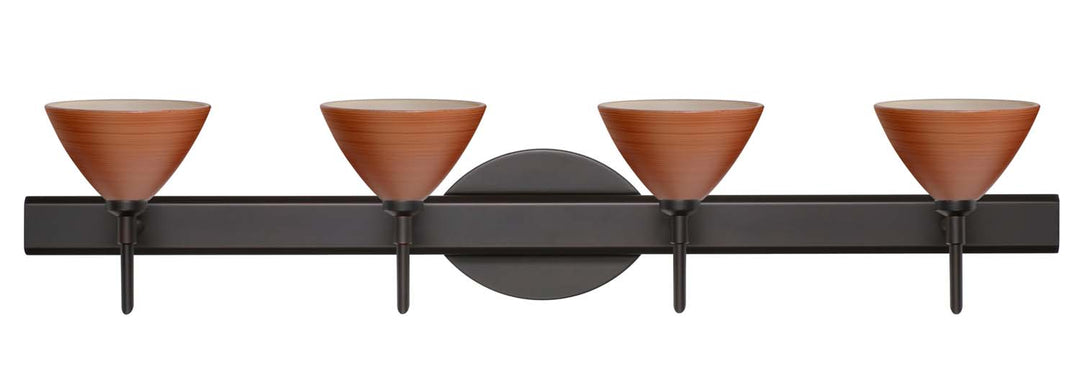 Besa Domi 4SW-1743CH-BR Bath Vanity Light 31 in. wide - Bronze