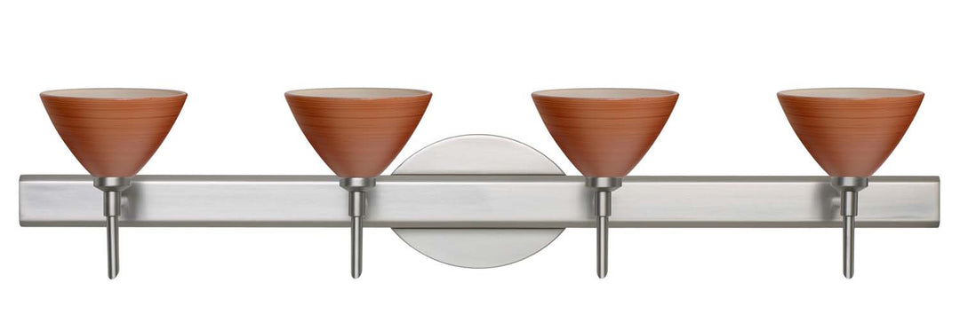 Besa Domi 4SW-1743CH-SN Bath Vanity Light 31 in. wide - Satin Nickel