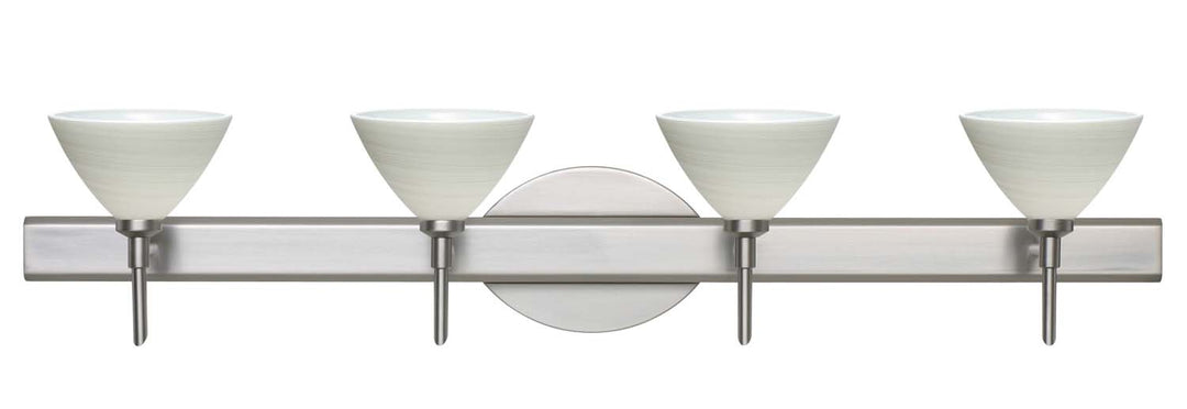 Besa Domi 4SW-1743KR-SN Bath Vanity Light 31 in. wide - Satin Nickel