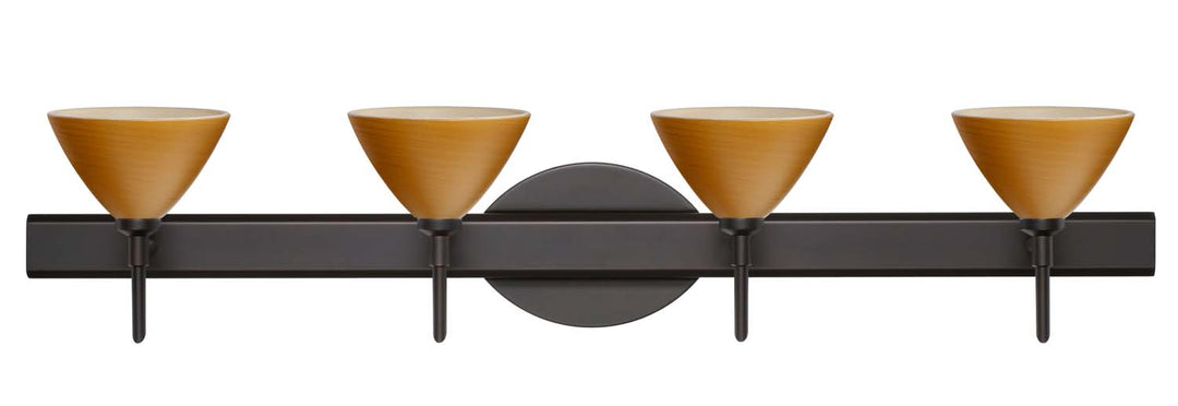 Besa Domi 4SW-1743OK-BR Bath Vanity Light 31 in. wide - Bronze