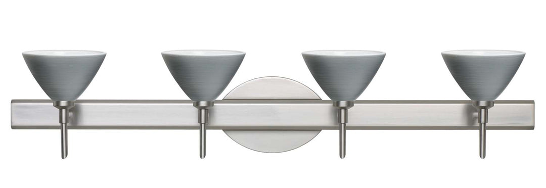 Besa Domi 4SW-1743TN-SN Bath Vanity Light 31 in. wide - Satin Nickel