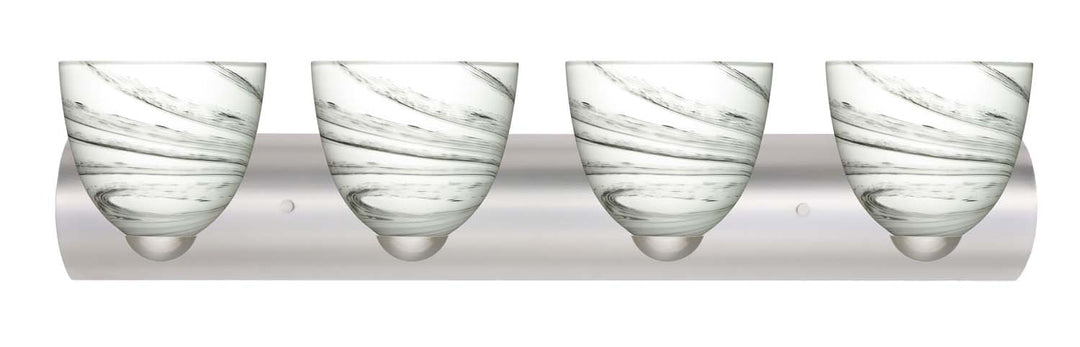 Besa Sasha 4WZ-7572MG-SN Bath Vanity Light 31 in. wide - Satin Nickel