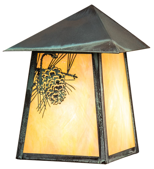 Meyda Tiffany Lighting 38972 Stillwater One Light Wall Sconce Outdoor Verde