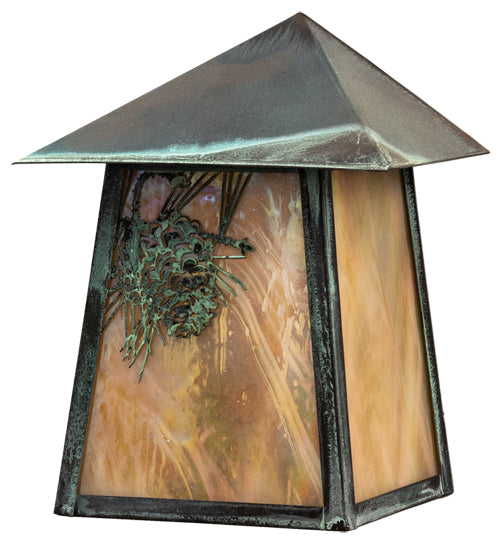 Meyda Tiffany Lighting 38972 Stillwater One Light Wall Sconce Outdoor Verde