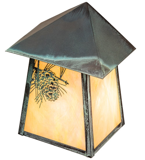 Meyda Tiffany Lighting 38972 Stillwater One Light Wall Sconce Outdoor Verde