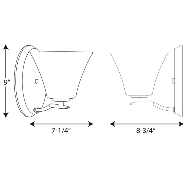 Progress Bravo P2004-09 Wall Light - Brushed Nickel