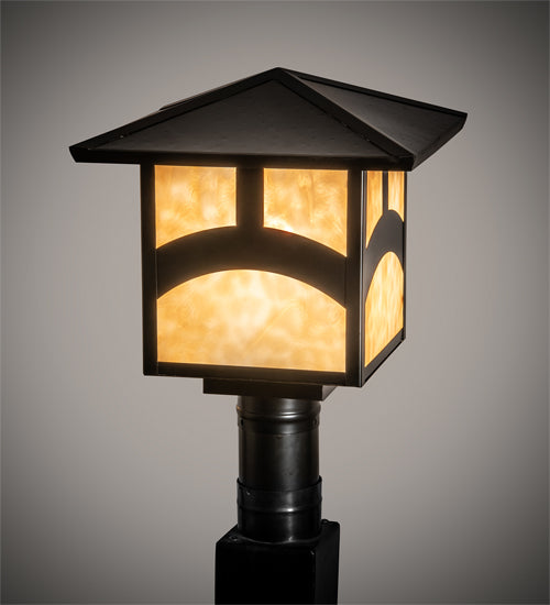 Meyda Tiffany Lighting 39312 Seneca One Light Post Mount Outdoor Bronze / Dark