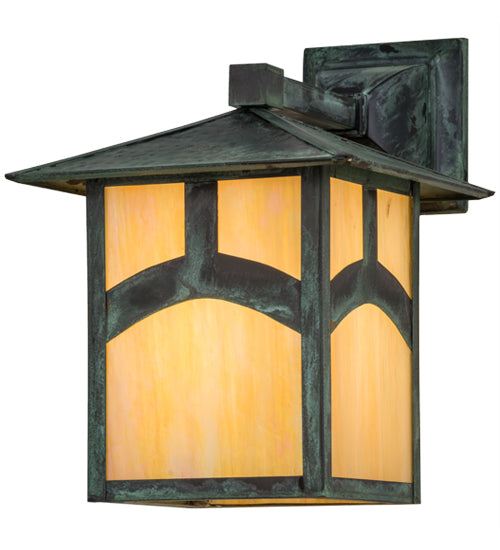 Meyda Tiffany Lighting 39414 Seneca One Light Wall Sconce Outdoor Verde