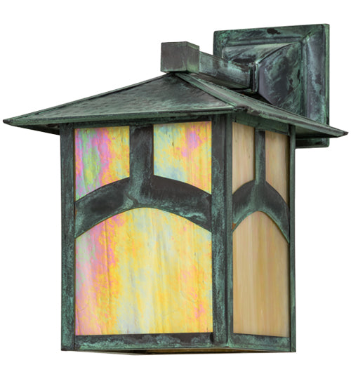 Meyda Tiffany Lighting 39414 Seneca One Light Wall Sconce Outdoor Verde