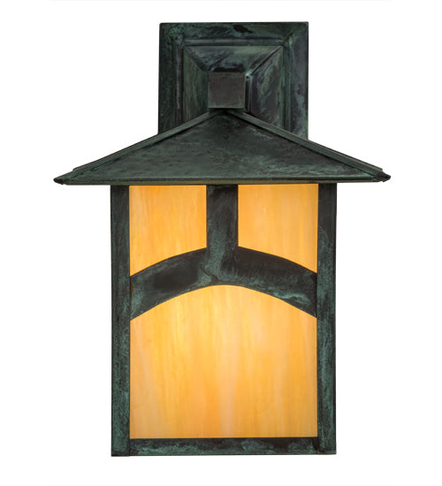 Meyda Tiffany Lighting 39414 Seneca One Light Wall Sconce Outdoor Verde