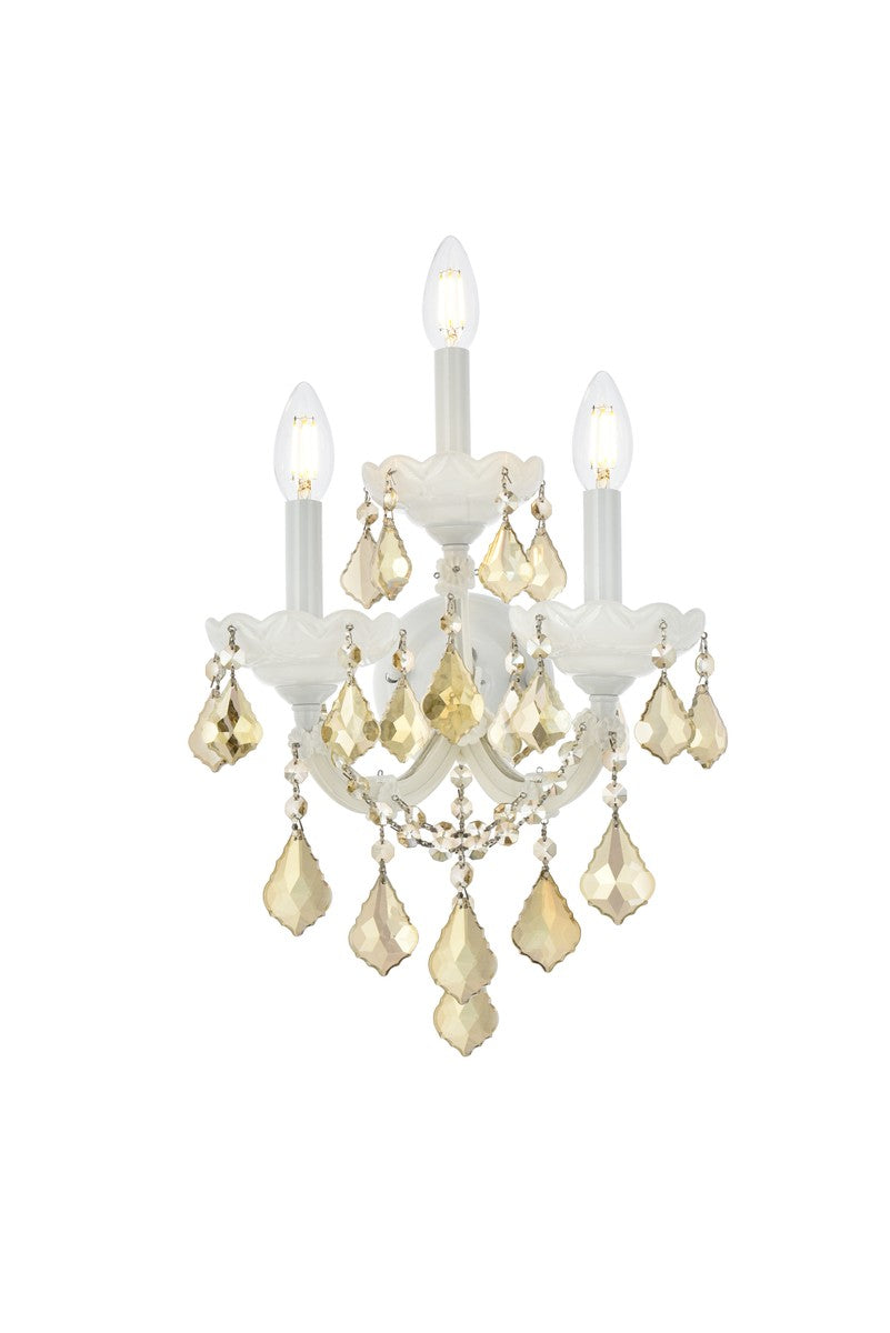 Elegant Maria Theresa 2800W3WH-GT/RC Wall Sconce Light - White