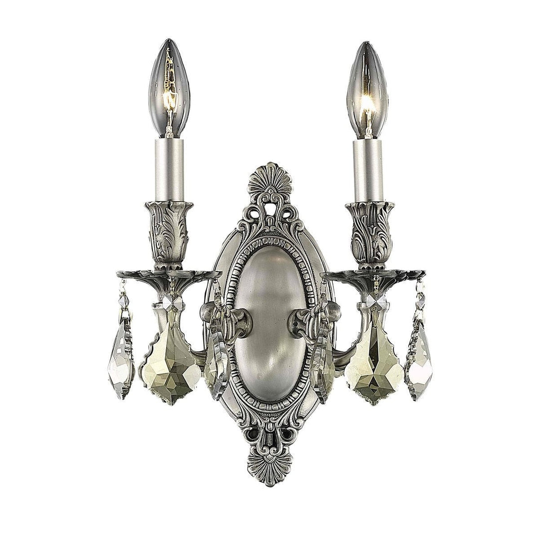 Elegant Rosalia 9202W9PW-GT/RC Wall Sconce Light - Pewter