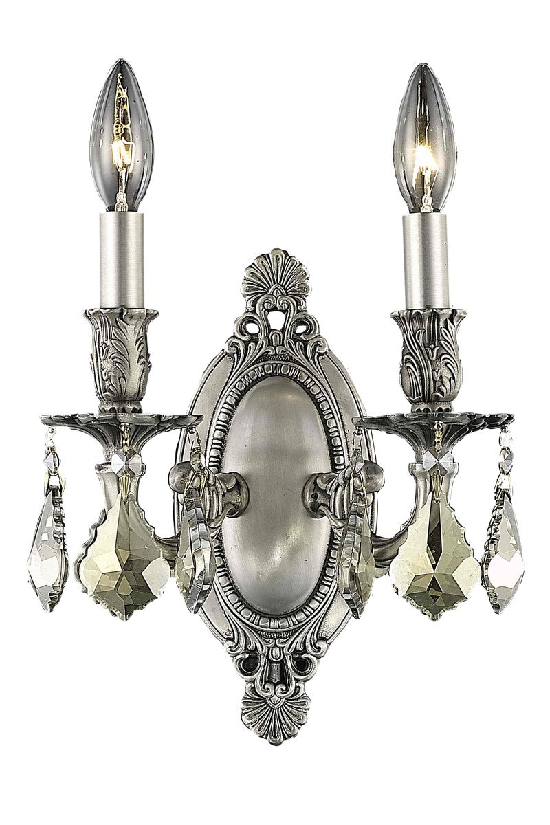 Elegant Rosalia 9202W9PW-GT/RC Wall Sconce Light - Pewter