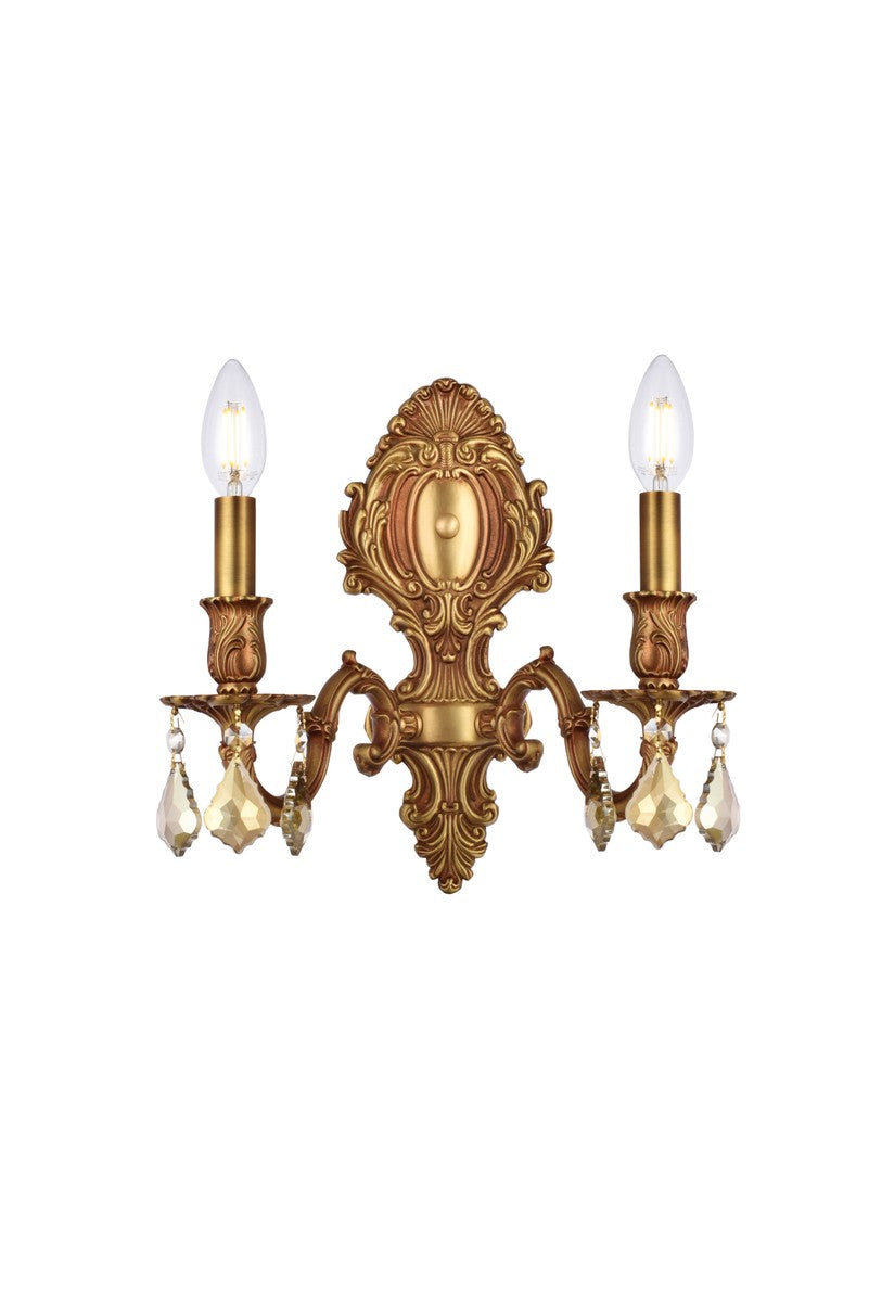 Elegant Monarch 9602W10FG-GT/RC Wall Sconce Light - French Gold