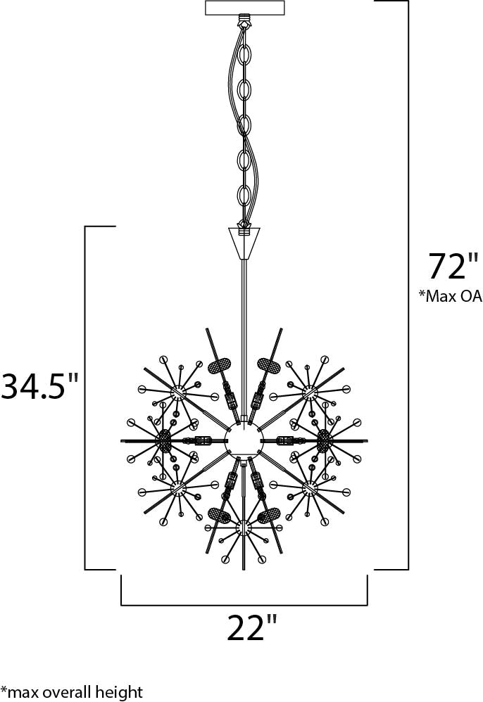 Maxim Starfire 39745BCPC Chandelier Light - Polished Chrome