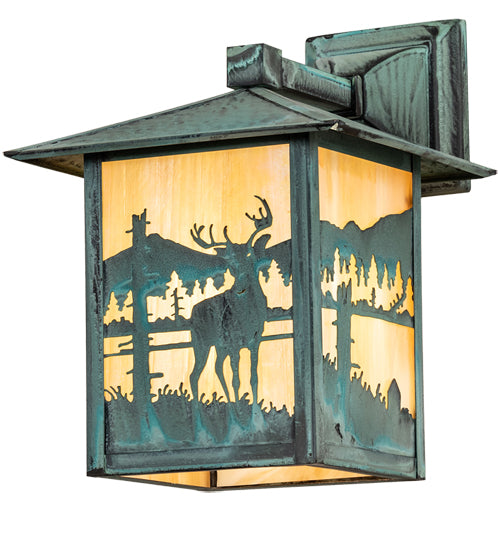 Meyda Tiffany Lighting 39867 Seneca One Light Wall Sconce Outdoor Verde